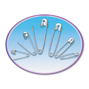 Charles Leonard® Safety Pins, Nickel-plated, Steel, Assorted Sizes, 50-pack freeshipping - TVN Wholesale